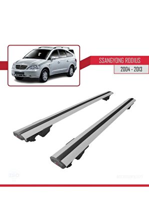 Ssangyong Rodius 2004-2013 Arası ile uyumlu HOOK Model Anahtar Kilitli Ara Atkı Tavan Barı GRİ