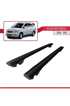 Ssangyong Rodius 2004-2013 Arası ile uyumlu HOOK Model Anahtar Kilitli Ara Atkı Tavan Barı SİYAH