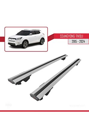 Ssangyong Tivoli 2015 ve Sonrası ile uyumlu HOOK Model Anahtar Kilitli Ara Atkı Tavan Barı GRİ