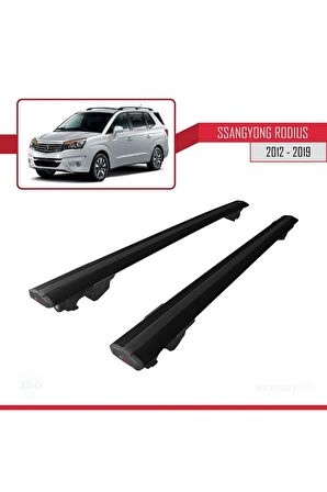 Ssangyong Rodius 2012-2019 Arası ile uyumlu HOOK Model Anahtar Kilitli Ara Atkı Tavan Barı SİYAH
