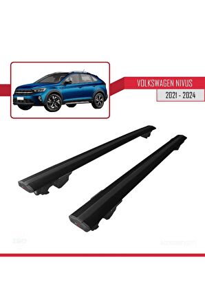 Volkswagen Nivus 2021 ve Sonrası ile uyumlu HOOK Model Anahtar Kilitli Ara Atkı Tavan Barı SİYAH