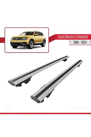 Volkswagen Teramont 2018 ve Sonrası ile uyumlu HOOK Model Anahtar Kilitli Ara Atkı Tavan Barı GRİ