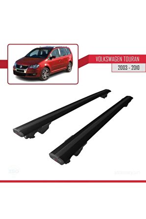 Volkswagen Touran 2003-2010 Arası ile uyumlu HOOK Model Anahtar Kilitli Ara Atkı Tavan Barı SİYAH