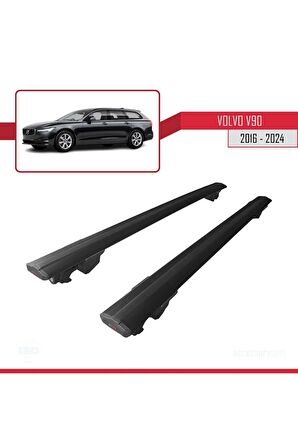 Volvo V90 2016 ve Sonrası ile uyumlu HOOK Model Anahtar Kilitli Ara Atkı Tavan Barı SİYAH