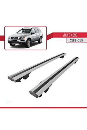 Volvo XC90 2003-2014 Arası ile uyumlu HOOK Model Anahtar Kilitli Ara Atkı Tavan Barı GRİ