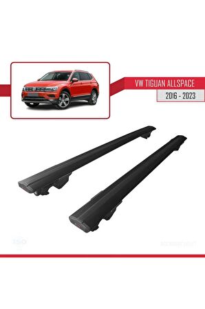 VW Tiguan Allspace 2016-2023 Arası ile uyumlu HOOK Model Anahtar Kilitli Ara Atkı Tavan Barı SİYAH