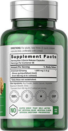 Horbaach American Ginseng 1800 mg 200 Caps