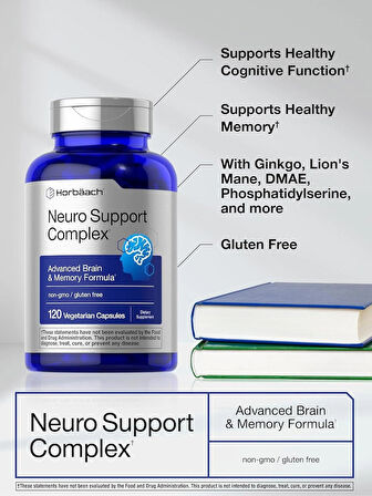 Horbäach Brain Neuro Choline Memory with Phosphatidylserine Dmae Bacopa Lions mane  120 Caps