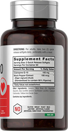 Horbäach CoQ10 Koenzim 100mg 120 Softgels