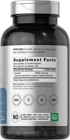 Horbäach L-Lysine 2000mg 240 Caplets Vegetarian