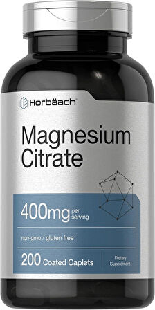 Horbaach Magnesium Citrate 400mg per serving 200 Caplets