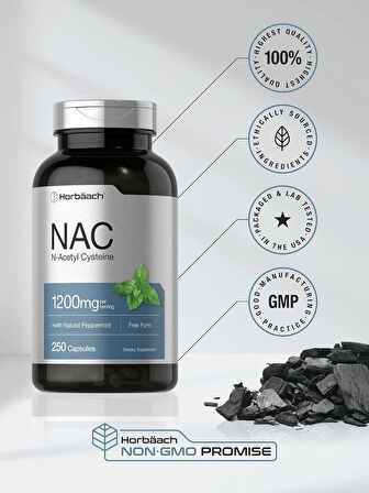 Horbäach NAC 1200mg | 250 Capsules