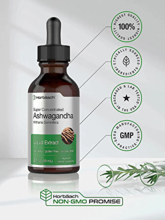 Horbaach Ashwagandha Root | 2oz Liquid 59 ml