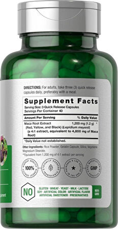 Horbäach Maca Root Matcha 4800mg | 120 Capsules