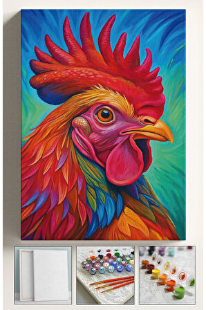 Sayılarla Boyama Tuval Seti Fırça Boya Dahil (Çıtalı) 40x50 CM - HOROZ