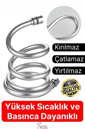 Yüksek Kalite 5 Katman Esnek Kırılmaz Çatlamaz Paslanmaz Sızdırmaz Banyo Duş Musluk Hortum 1,5 mt