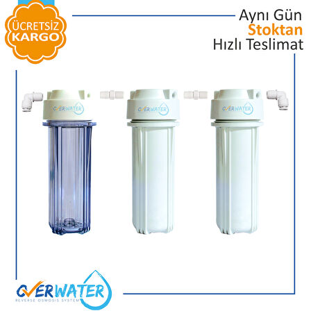OverWater 10’’ ( inç ) 3 ’lü Housing Seti - Filtre Kabı - Filtre Yuvası