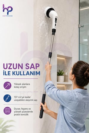 9-in-1 Elektrikli Temizleme Fırçası Elektrikli Sıkma Temizleme Scrubber Elektrikli Temizleme Fırça