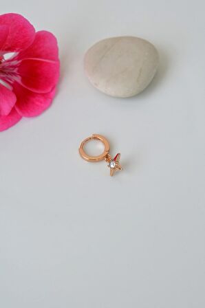 Tektaşlı Kutup Yıldızı Halka Helix Piercing Lob Kıkırdak Küpesi