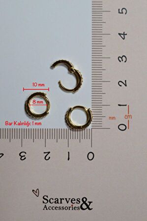 Taşlı Gold Halka Piercing Tragus Helix Kıkırdak