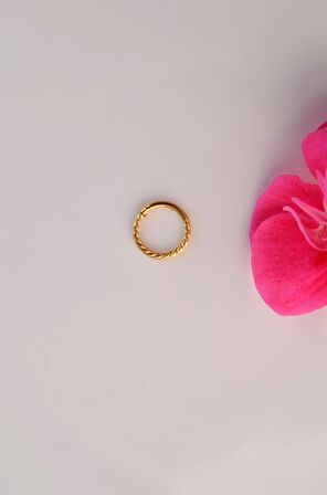 Gold Renk Burgu Kıvrımlı Çelik Halka Tragus Piercing Helix Kıkırdak Lob