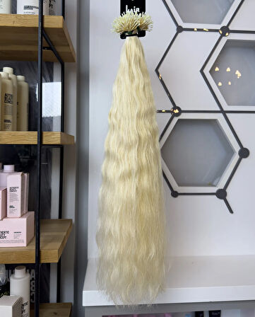 HairPim Selection (0.8 Gr) Doğal Dalga Platin 50 Adet 70 Cm Yeni Nesil Kaynak Saç HP348