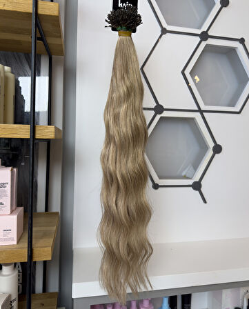 HairPim Ombre Sombre Wavy (0.8 Gr) Açık Küllü Kumral 50 Adet 70 Cm Yeni Nesil Kaynak Saç HP375