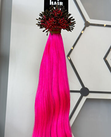 HairPim Rainbow (0.6 Gr) Pembe 50 Adet 70 Cm Yeni Nesil Kaynak Saç HP702