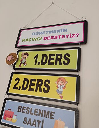 Ahşap Öğretmenim Kaçıncı Dersteyiz Panosu