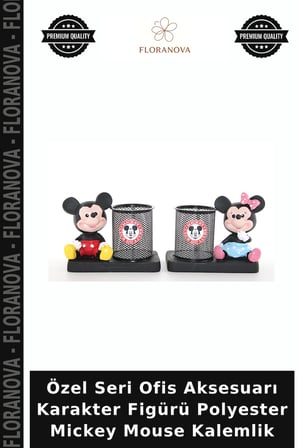 Özel Seri Ofis Aksesuarı Karakter Figürü Polyester Mickey Mouse Kalemlik