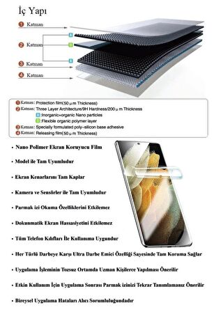 Tecno Spark 20 Pro Plus Kavisli Ekran Koruyucu Nano Polimer Film - Ultra Darbe Emici Etkin Koruma - Ekranı Tam Kaplar