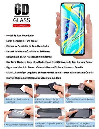 OnePlus 9 Ekran Koruyucu 6D Kırılmaz Cam Ultra Darbe Emici Etkin Koruma Ekranı Tam Kaplar