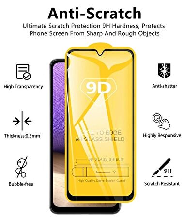 Oppo A38 Ekran Koruyucu 9D Kırılmaz Cam Ultra Darbe Emici Etkin Koruma Ekranı Tam Kaplar
