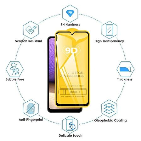 Oppo A38 Ekran Koruyucu 9D Kırılmaz Cam Ultra Darbe Emici Etkin Koruma Ekranı Tam Kaplar