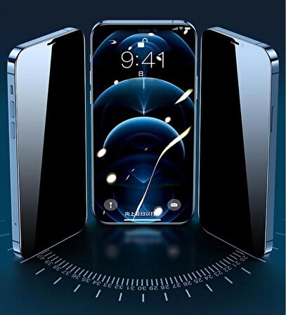 Apple iPhone 12 Mini Hayalet Ekran Koruyucu 6D Kırılmaz Cam Gizlilik Korumalı - Ekranı Tam Kaplar