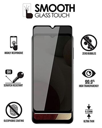 Vivo Y35 Hayalet Ekran Koruyucu 6D Kırılmaz Cam Gizlilik Korumalı - Ekranı Tam Kaplar - Ultra Darbe Emici Etkin Koruma