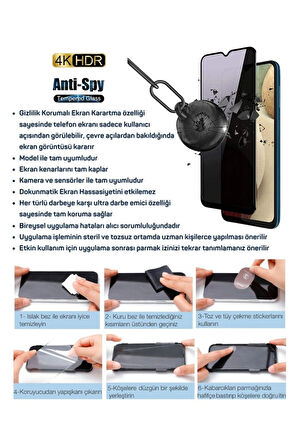 Redmi 14C Hayalet Ekran Koruyucu 6D Kırılmaz Cam Gizlilik Korumalı - Extra Darbe Koruma - Ekranı Tam Kaplar 