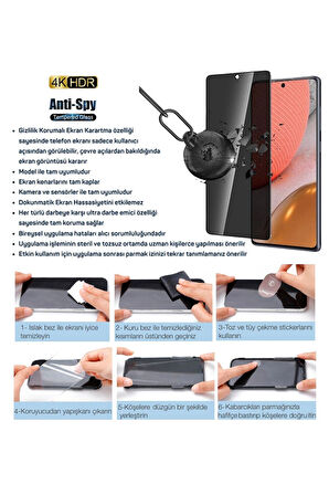 Tecno Spark 30 Pro Hayalet Ekran Koruyucu 6D Kırılmaz Cam Gizlilik Korumalı - Extra Darbe Koruma - Ekranı Tam Kaplar 