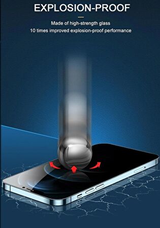 Apple iPhone 8 Plus Beyaz Hayalet Ekran Koruyucu 9D Kırılmaz Cam Gizlilik Korumalı - Ekranı Tam Kaplar