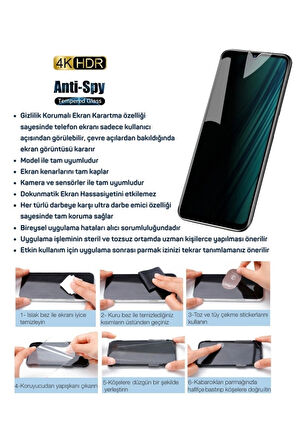 Vivo Y29 Hayalet Ekran Koruyucu 9D Kırılmaz Cam Gizlilik Korumalı - Extra Darbe Koruma - Ekranı Tam Kaplar