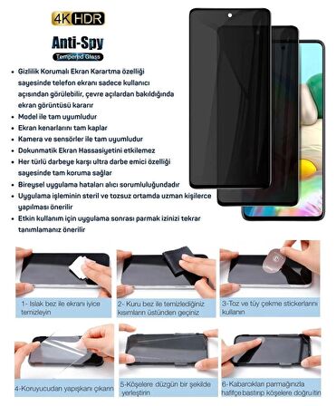 Xiaomi Poco X3 GT Hayalet Ekran Koruyucu 9D Kırılmaz Cam Gizlilik Korumalı - Ekranı Tam Kaplar - Ultra Darbe Emici Etkin Koruma