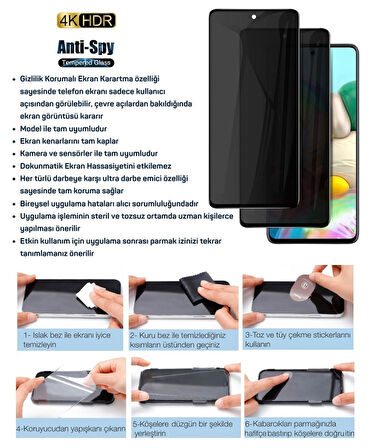 Redmi Note 14 Hayalet Ekran Koruyucu 9D Kırılmaz Cam Gizlilik Korumalı - Extra Darbe Emici Etkin Koruma - Ekranı Tam Kaplar 
