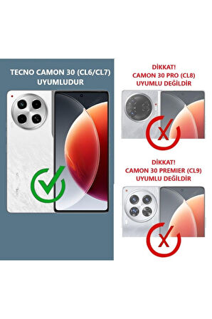 Tecno Camon 30 Uyumlu Şeffaf Silikon Kılıf - Kamera Korumalı Esnek Tam Koruma Kapak