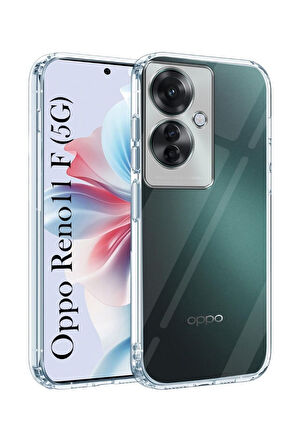 Oppo Reno 11F Uyumlu Şeffaf Silikon Kılıf - Kamera Korumalı Esnek Tam Koruma Kapak
