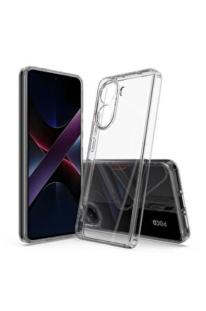 Poco X7 Pro Iron Man Edition Uyumlu Şeffaf Silikon Kılıf - Kamera Korumalı Esnek Tam Koruma Kapak