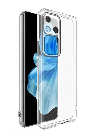 Vivo V30 5G Uyumlu Şeffaf Silikon Kılıf - Kamera Korumalı Esnek Tam Koruma Kapak