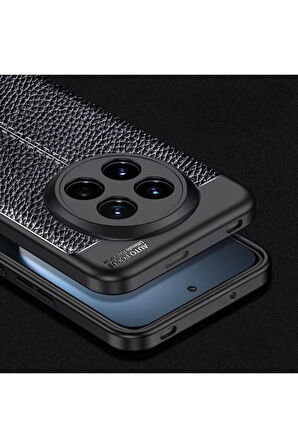 Honor X9C Uyumlu Silikon Kılıf Deri Desenli Kamera Korumalı Darbe Emici Autofocus Kapak