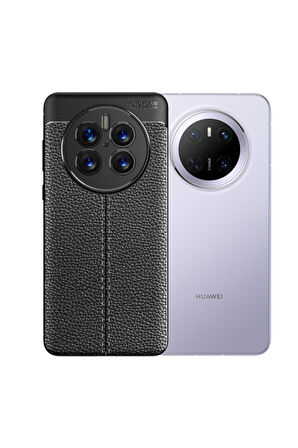 Huawei Mate 70 Uyumlu Silikon Kılıf Deri Desenli Kamera Korumalı Darbe Emici Autofocus Kapak
