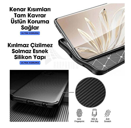 Infinix Hot 50 Pro Plus Uyumlu Silikon Kılıf Karbon Desenli Kamera Korumalı Darbe Emici Autofocus Kapak