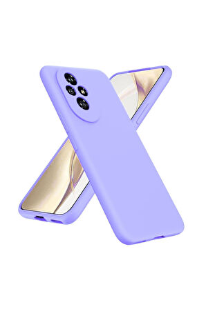 Honor 200 Pro Uyumlu Silikon Kılıf - Kamera Korumalı Esnek Pastel Renk Kapak - Lila